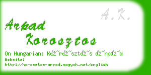 arpad korosztos business card